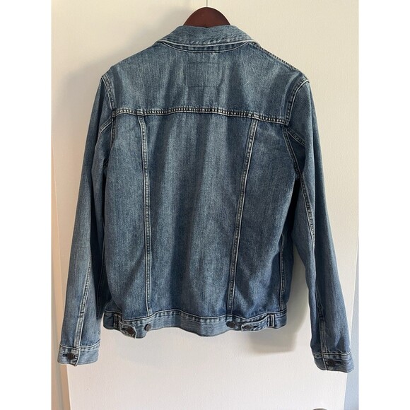 Lucky Brand Jacket Medium Blue Cotton Blend Button Up Denim Trucker Fit - Picture 2 of 10